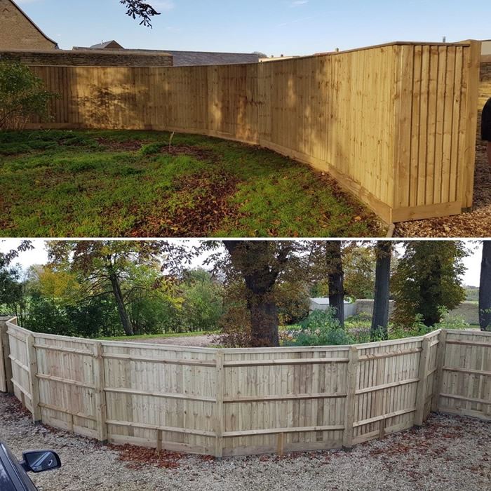 Curved fence panels